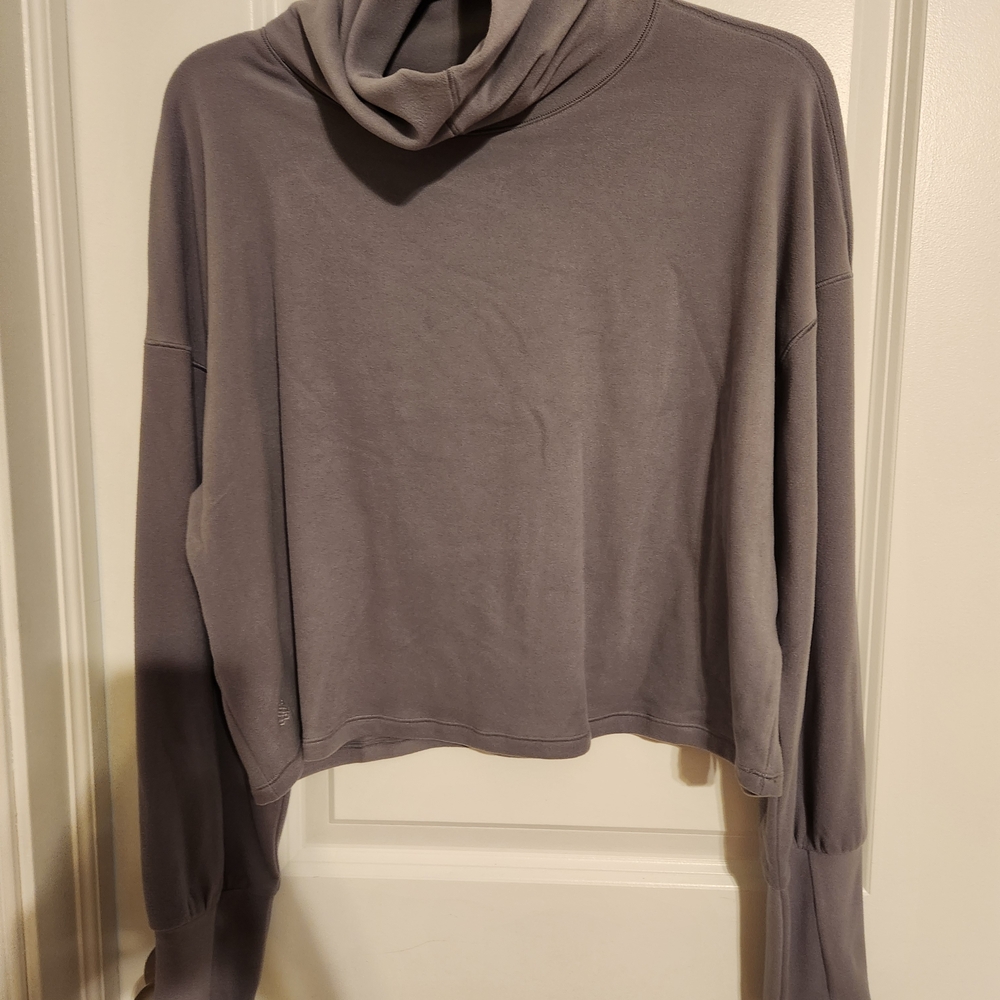 Purple Womens Size M Cowl Neck Long Sleeve Top